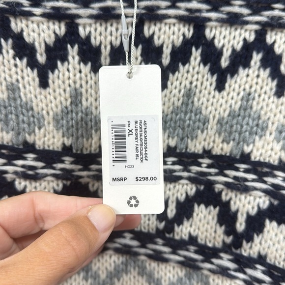 Favourite daughter sweater with hat, blue gray Fairisle - Picture 3 of 3